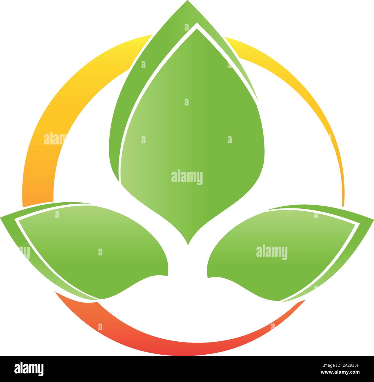 Blätter, Heilpraktiker, Wellness, logo Stock Vektor