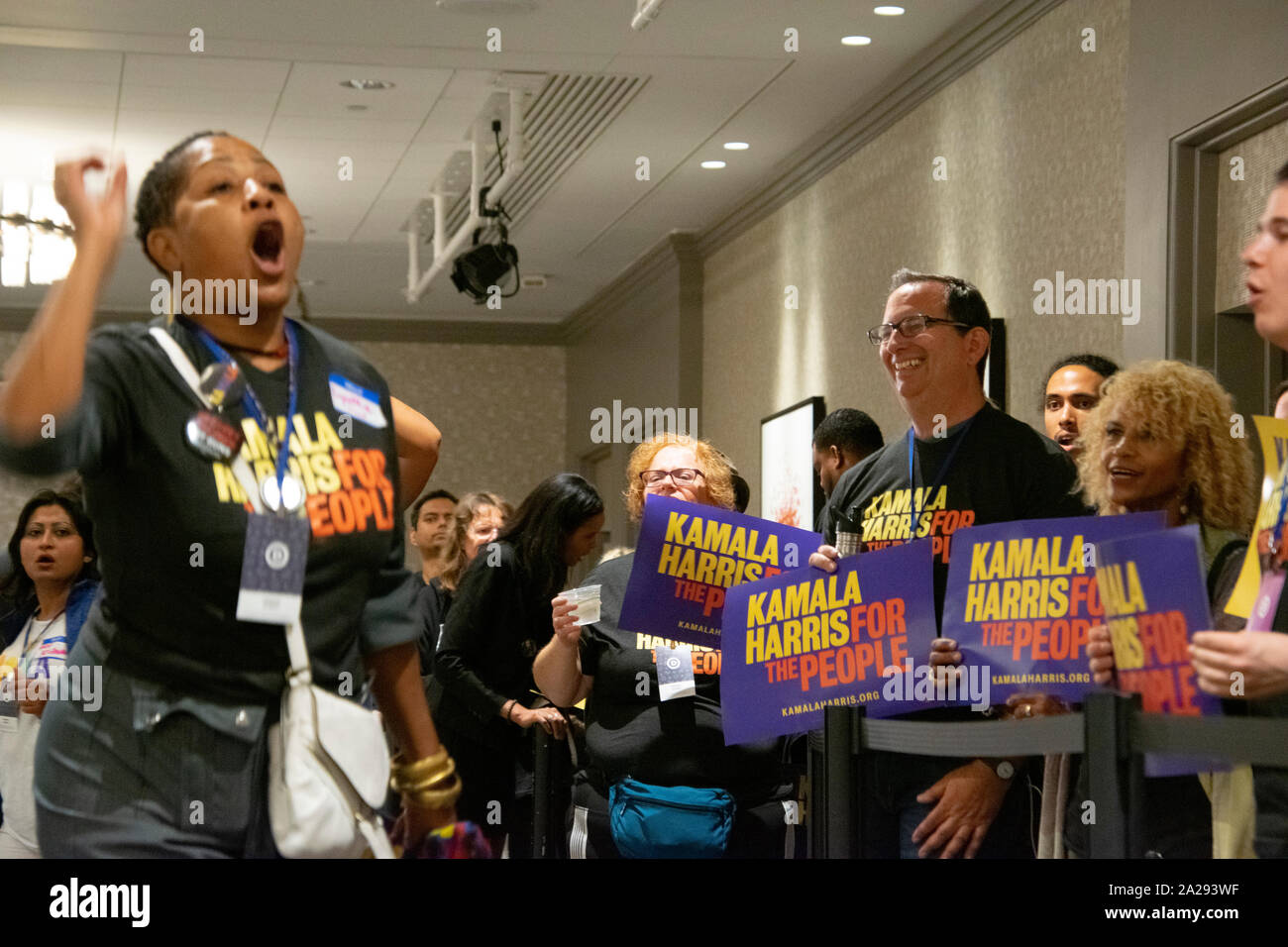 Oakland City Councilmember Lynette Gibson McElhaney Rallyes Befürworter der US-Senator Kamala Harris an der DNC Sommer treffen am 23.08.2019. Stockfoto