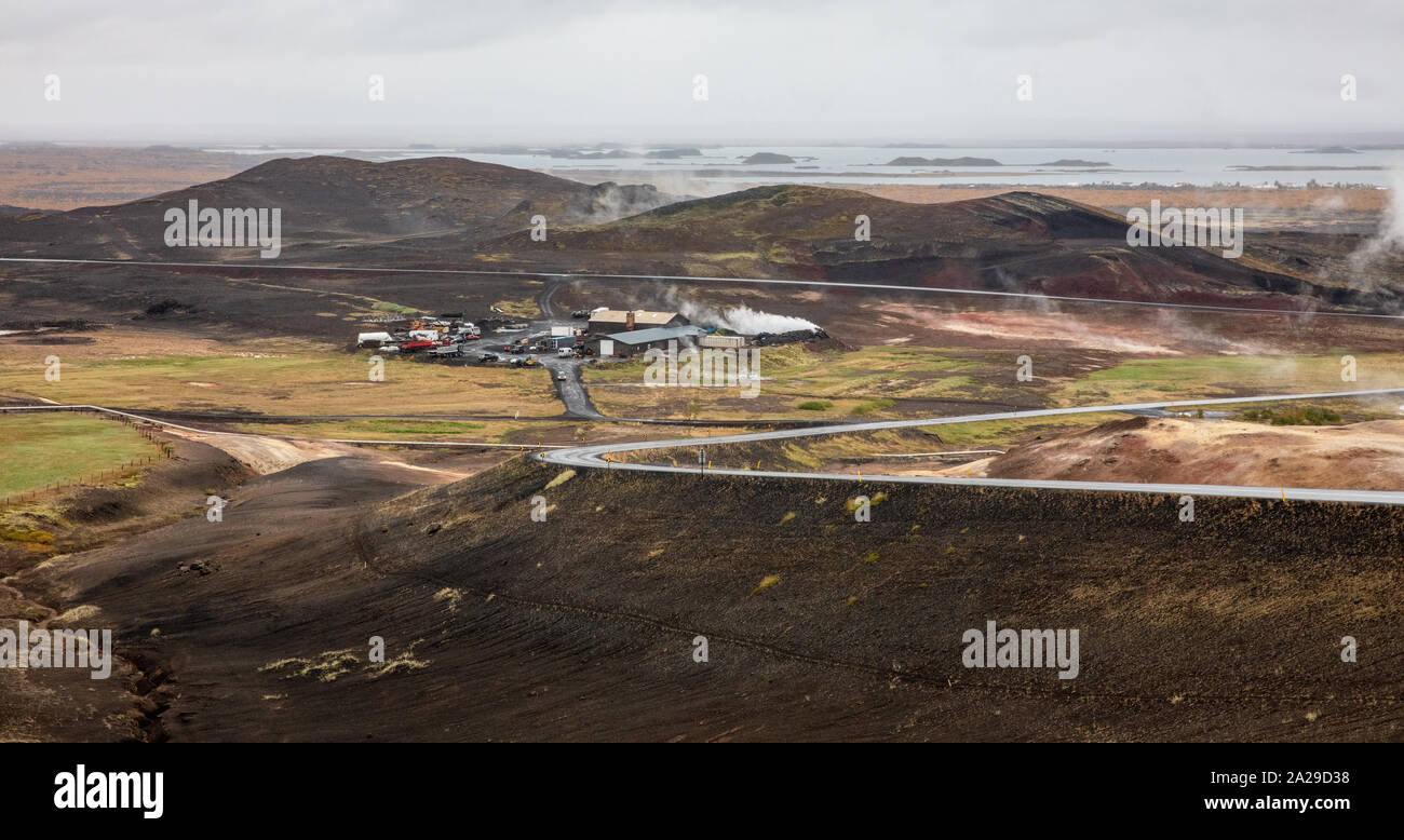 Die námafjall geothermale Region im Nordosten Islands. Stockfoto