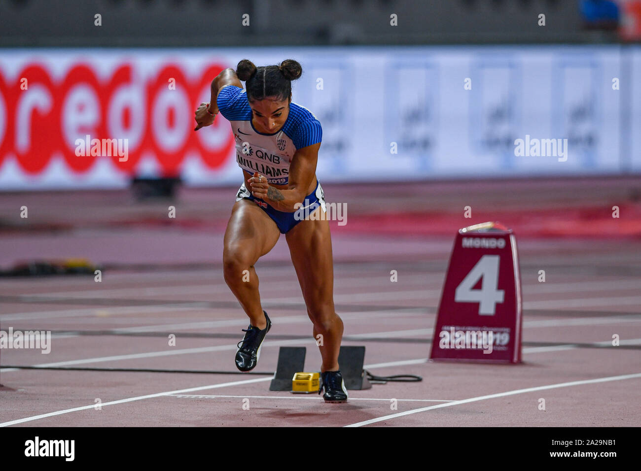 DOHA, Katar. 01 Okt, 2019. Während der Tag 5 der IAAF Leichtathletik WM - Doha 2019 bei Khalifa International Stadium am Dienstag, Oktober 01, 2019 in Doha, Katar. Credit: Taka G Wu/Alamy leben Nachrichten Stockfoto