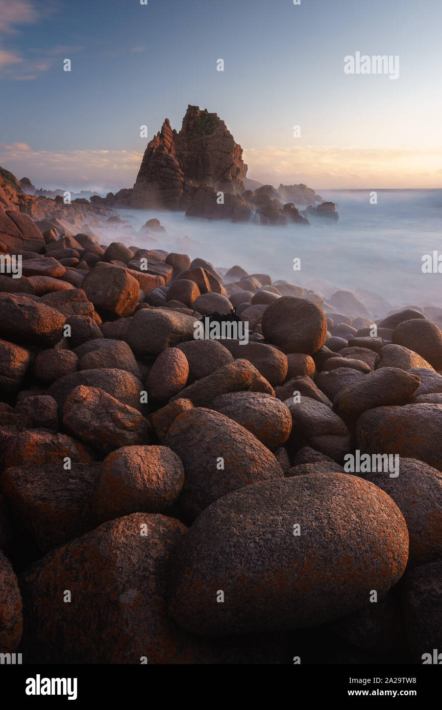 Die Pinnacles bei Sonnenuntergang, Phillip Island, Victoria, Australien Stockfoto