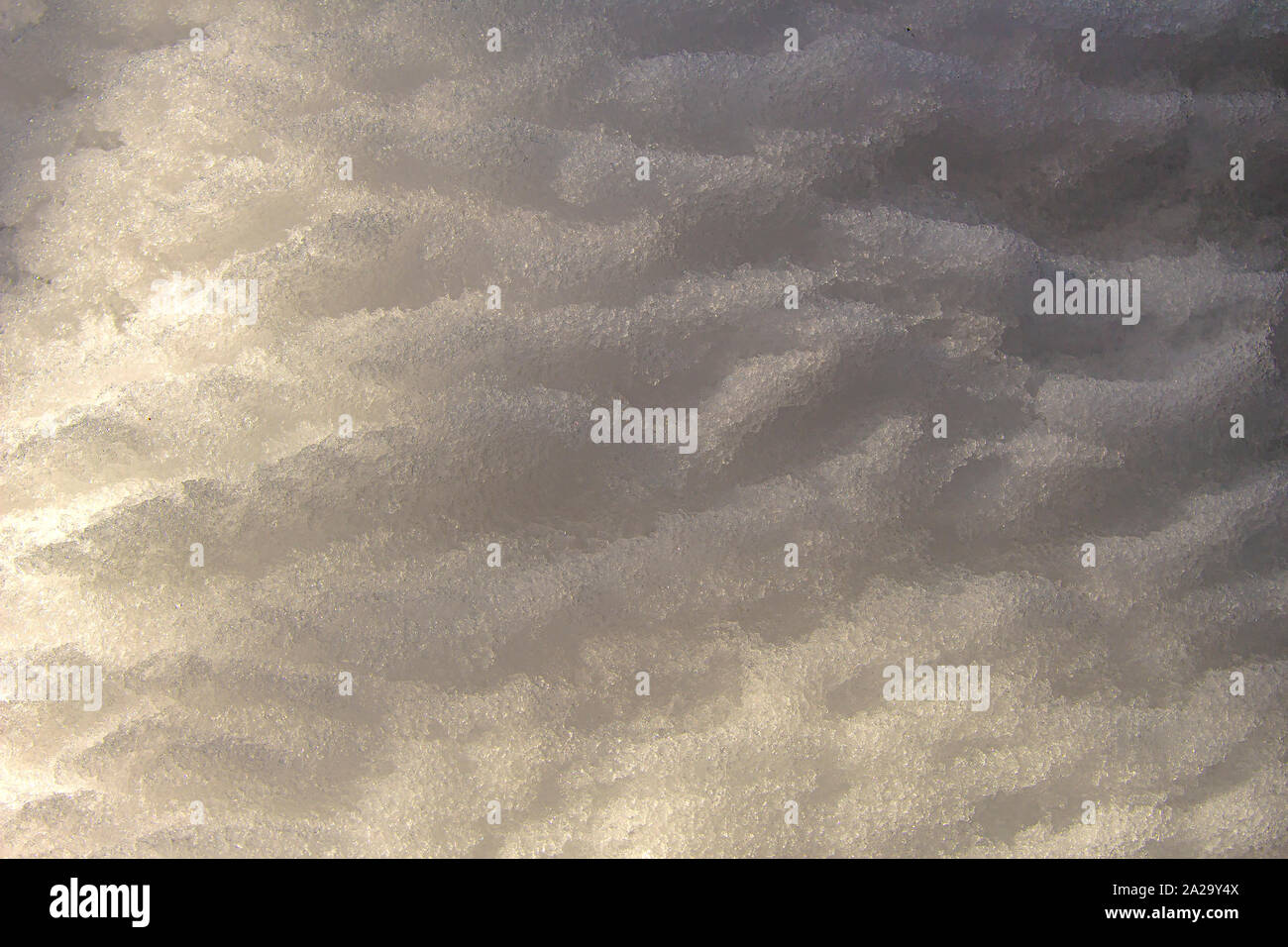 Textur der Schnee im Laufe des Vormittags Tag Licht Stockfoto