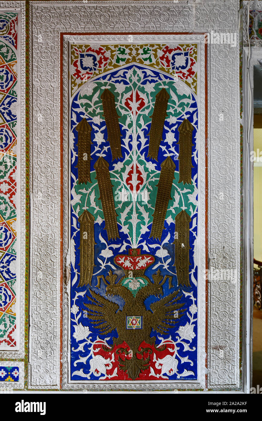 Samarkand, Usbekistan - Juli 11, 2019: Die regionale Studien Museum in einem alten jüdischen Merchant House in Samarkand, Usbekistan. Stockfoto