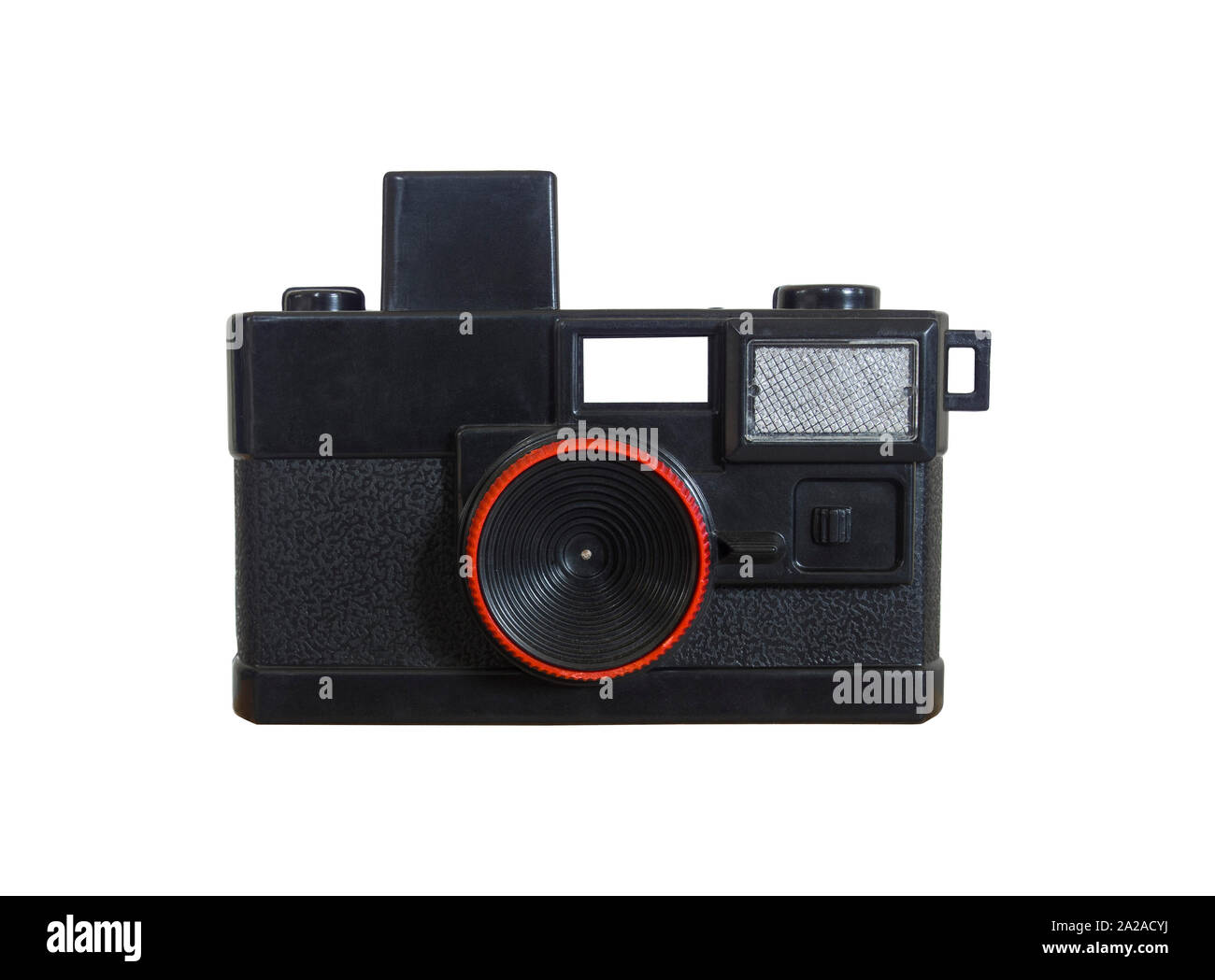 Vintage film Kamera Spielzeug, Vintage plastic film Kamera Spielzeug/isoliert weißer Stockfoto
