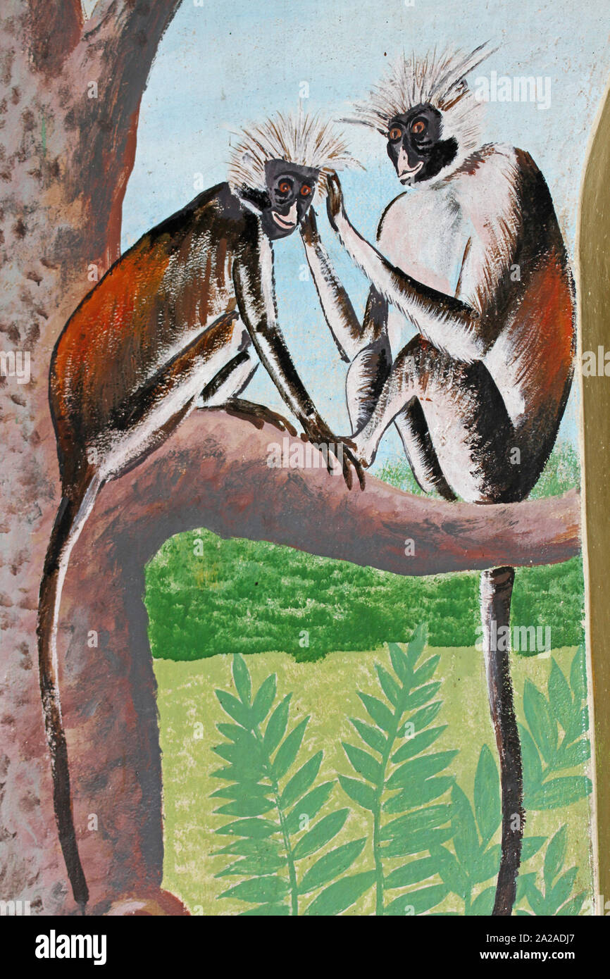 Leinwand Gemälde von Sansibar roten Affen, Jozani-Chwaka Bay National Park,  Unguja Insel Sansibar, Tansania Stockfotografie - Alamy