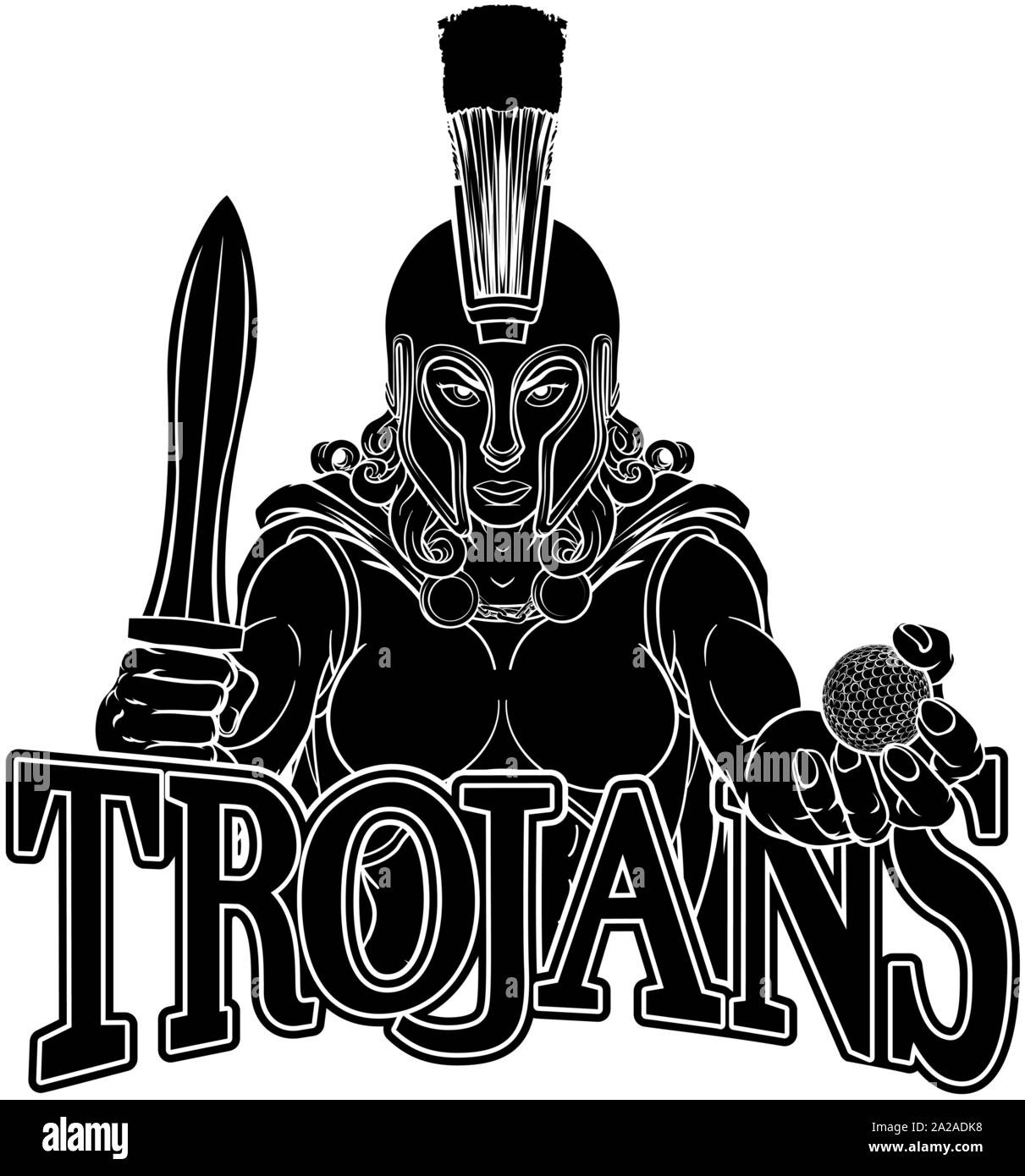 Spartan Trojan Gladiator Golf Kriegerin Stock Vektor