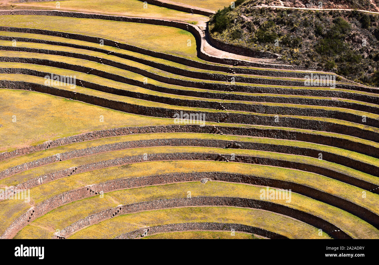 Archäologische Stätte in Moray, das Heilige Tal, Peru Stockfoto