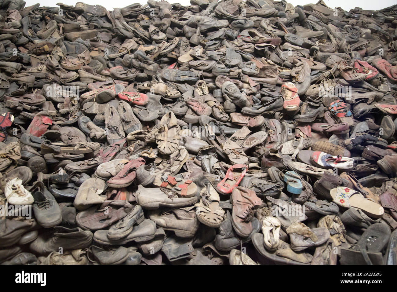 Schuhe von Insassen in Auschwitz I Konzentrationslager Auschwitz, Polen Stockfoto
