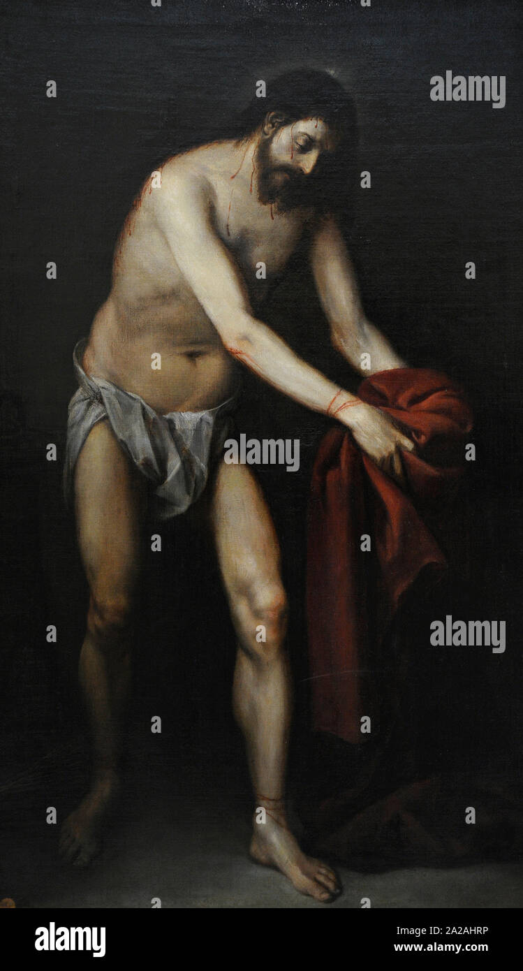 Alonso Cano (1601-1667). Spanischer Maler. Christus sammeln seine Gewänder, ca. 1646. San Fernando Königliche Akademie der Schönen Künste in Madrid. Spanien. Stockfoto