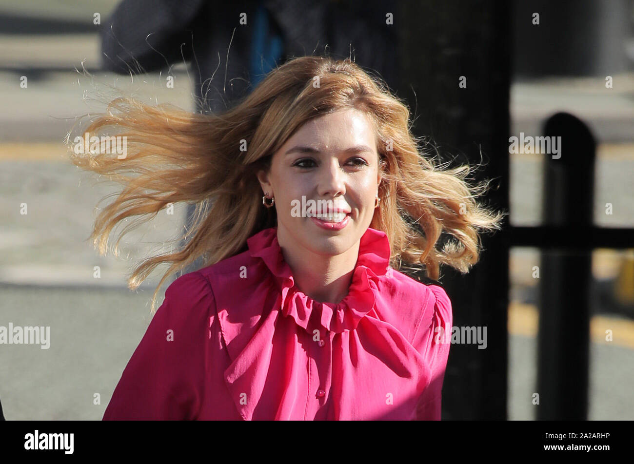 Carrie Symonds kommt auf dem Parteitag der Konservativen Partei in der Manchester Convention Center. Stockfoto