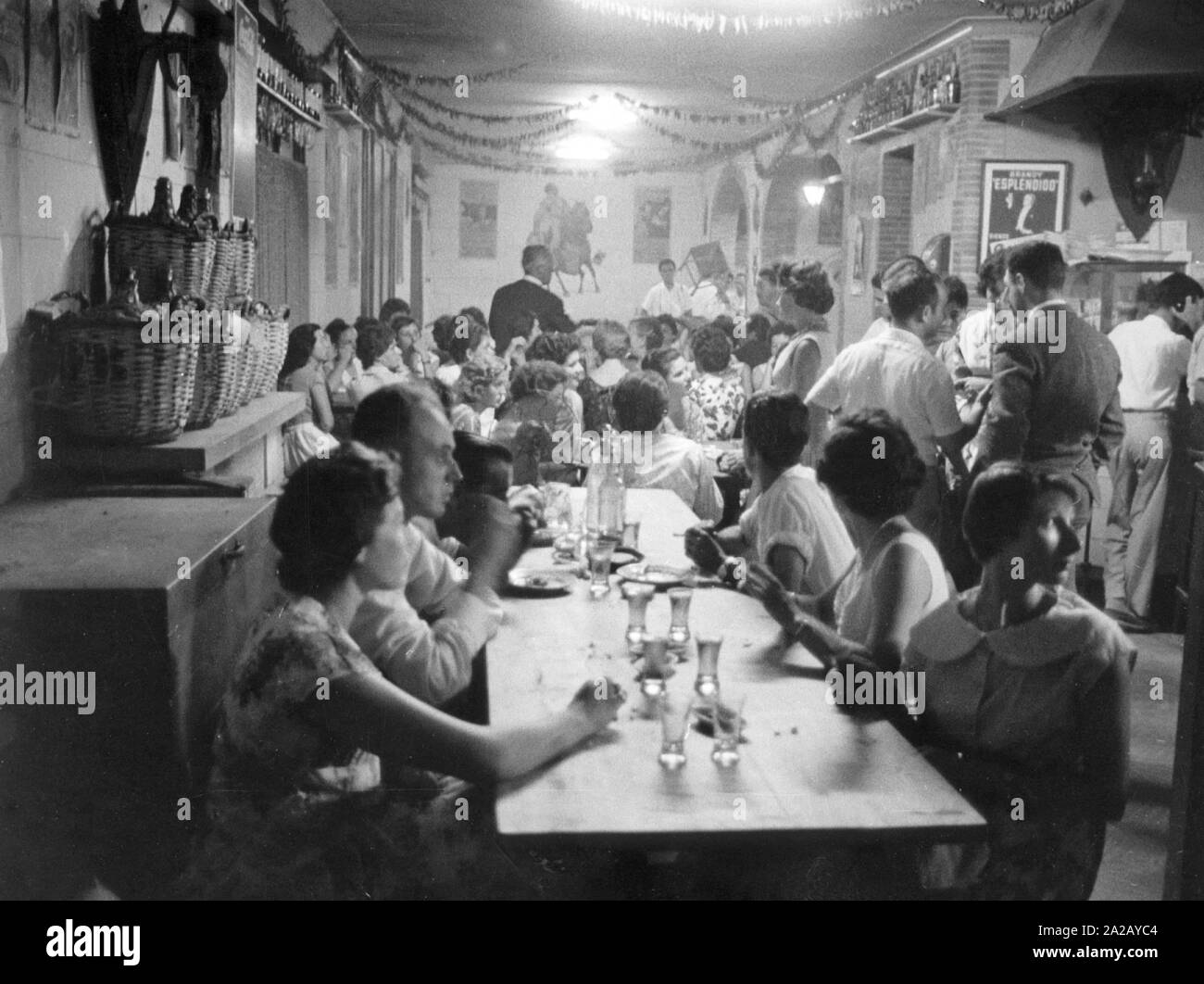 Deutsche Touristen in einem Restaurant in Palma de Mallorca. Stockfoto