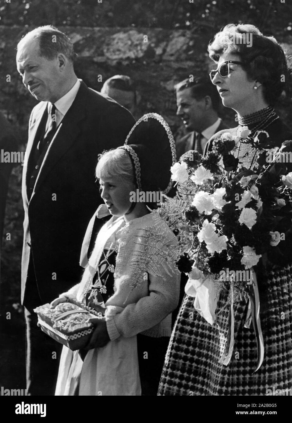 Franz Josef II., Fürst von Liechtenstein, mit Frau Fürstin Gina. Stockfoto