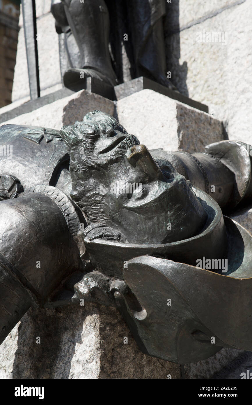 Statue der Erschlagenen Hochmeister des Deutschen Ritter Ulrich von Jun.Grunwald Denkmal, Krakau, Polen Stockfoto