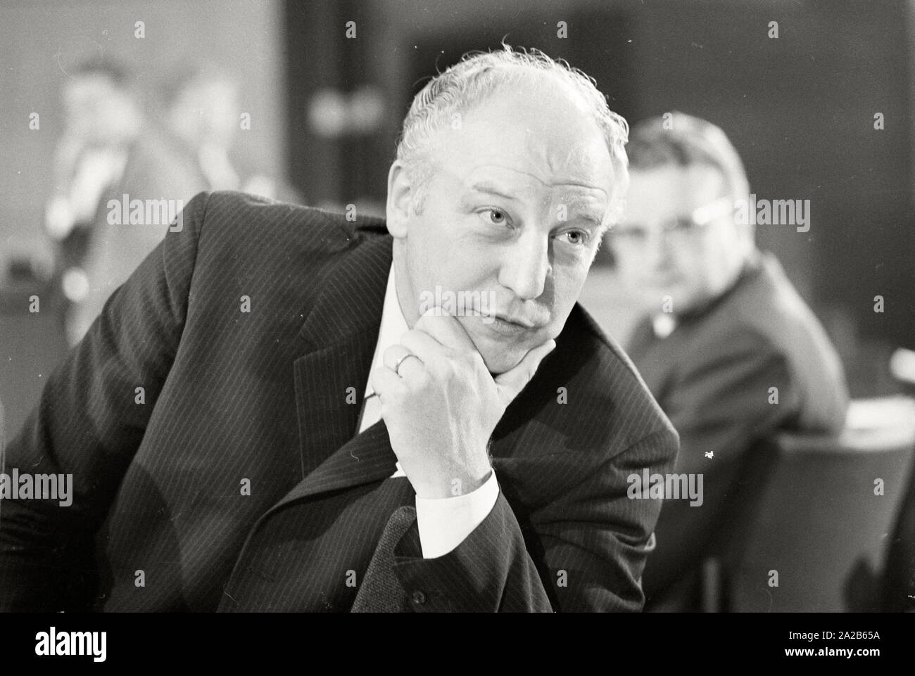 Deutschland. Nürnberg. Parteichef Walter Scheel auf dem Parteitag der FDP, Juni 1969. Stockfoto