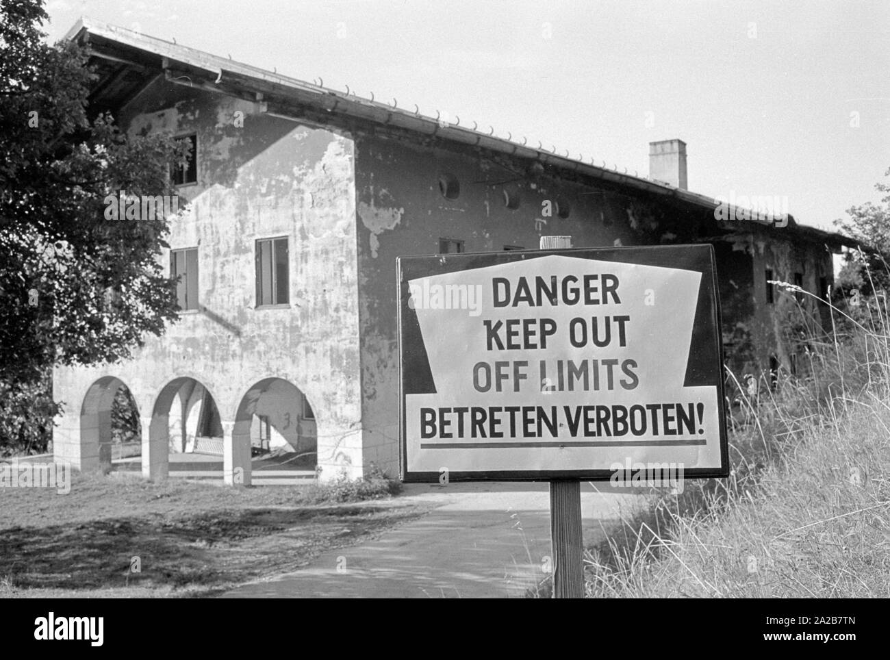 Dieses Haus, vermutlich auf dem Obersalzberg, kann nicht eingegeben werden - als Zeichen. Stockfoto