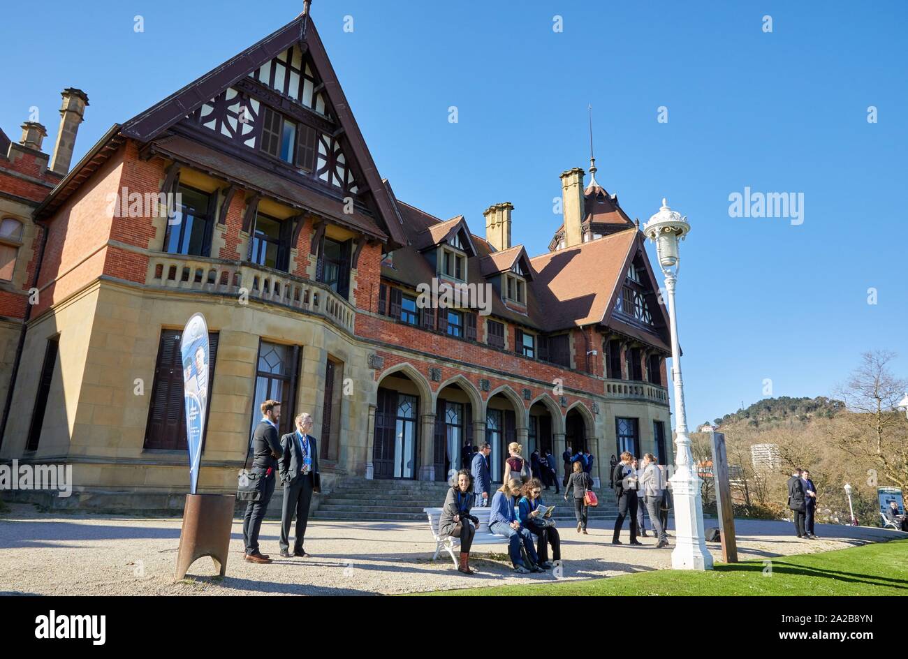 Kongressteilnehmer im Miramar Palace, Donostia, San Sebastian, Gipuzkoa, Baskenland, Spanien, Europa Stockfoto