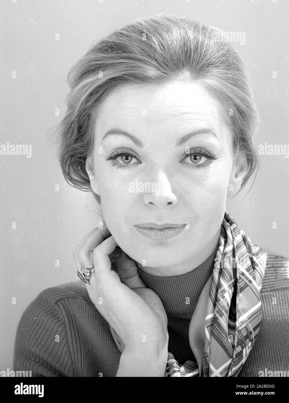 Porträt der österreichischen Schauspielerin Maria Perschy. Stockfoto