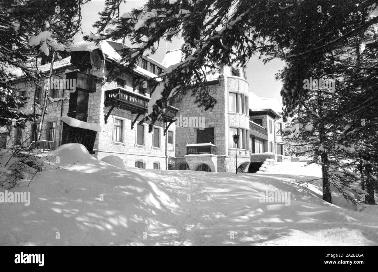 Außenansicht des Hotels "Badrutt's Palace" in St. Moritz. Stockfoto