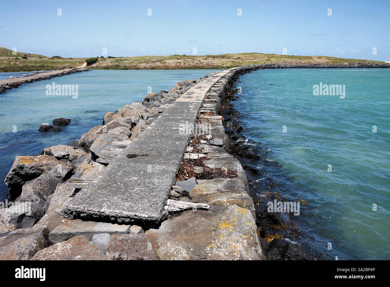 Griffiths Island Causeway, Port Fairy, Victoria Stockfoto