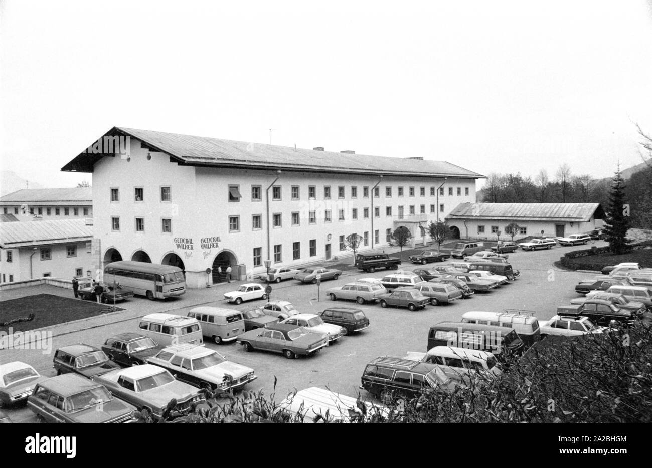 Blick auf das Hotel General Walker, dem ehemaligen Platterhof, in Berchtesgaden. Stockfoto