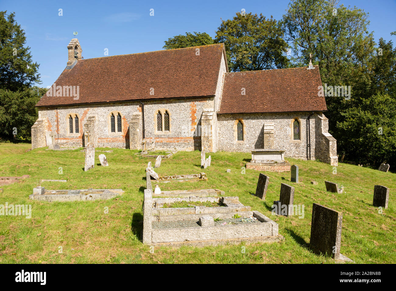 Dorf Pfarrkirche St. Maria, der Jungfrau, Vernham Dean, Hampshire, England, Großbritannien Stockfoto