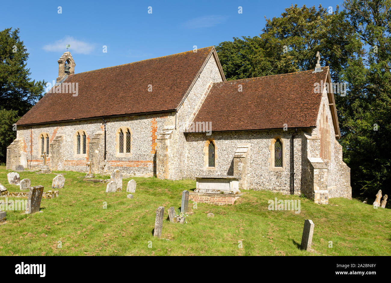 Dorf Pfarrkirche St. Maria, der Jungfrau, Vernham Dean, Hampshire, England, Großbritannien Stockfoto