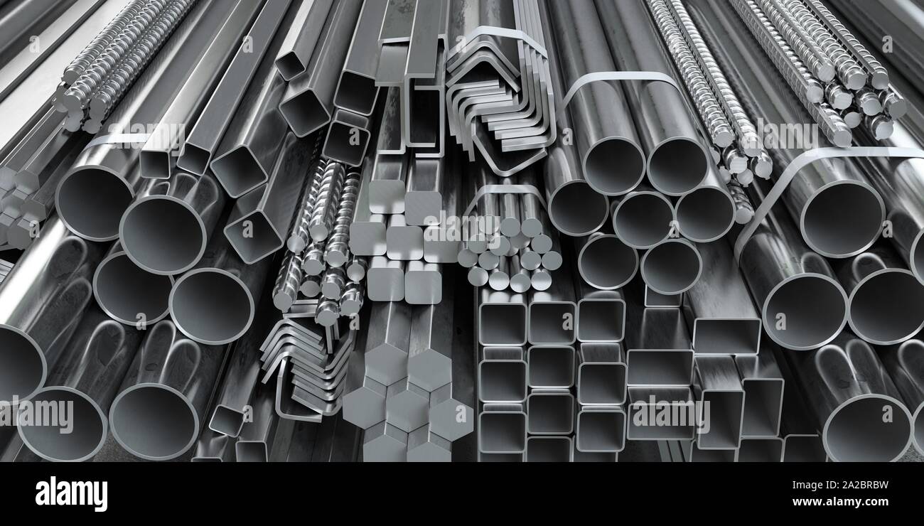 Metallprofilen Und Rohren Verschiedene Edelstahlprodukte Stockfoto und mehr  Bilder von Stahl - iStock