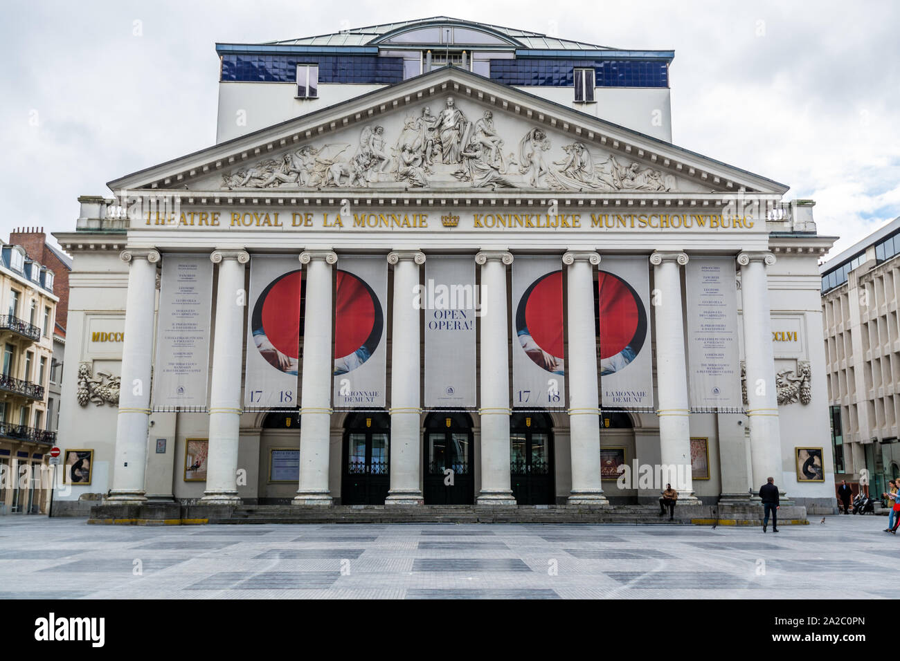 Theatre Royal de la Monnaie. Königliches Theater der Münzstätte in Brüssel. Stockfoto Theatre Royal de la Monnaie. Königliches Theater der Münzstätte in Brüssel. Stockfoto
