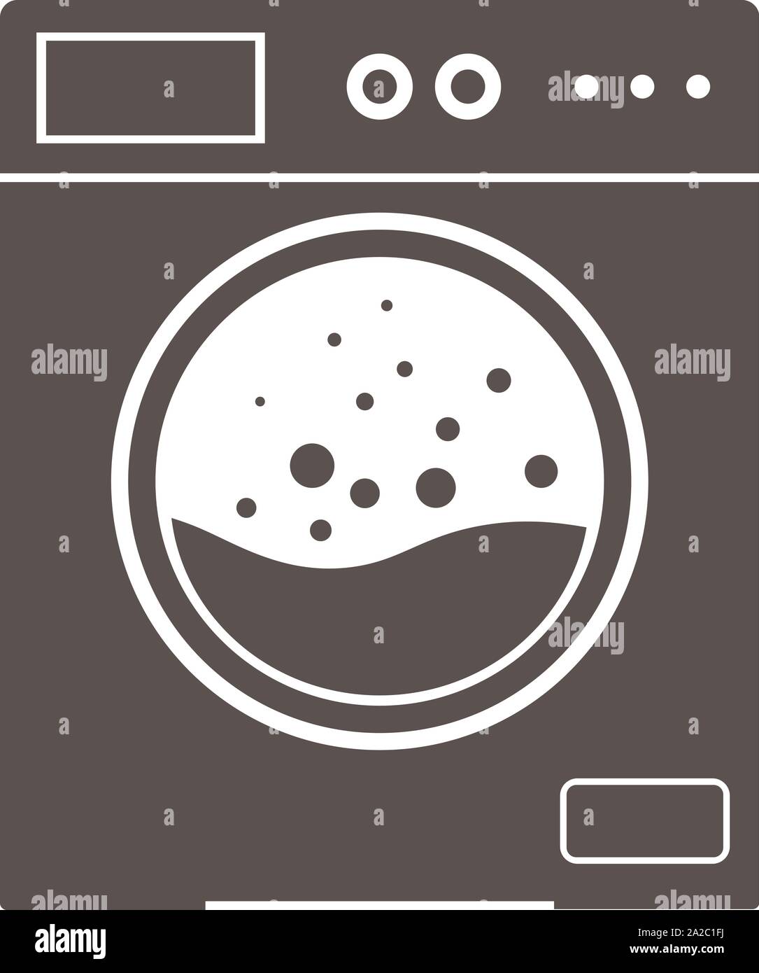 Einfache flache schwarze und weiße Waschmaschine symbols Vector Illustration Stock Vektor