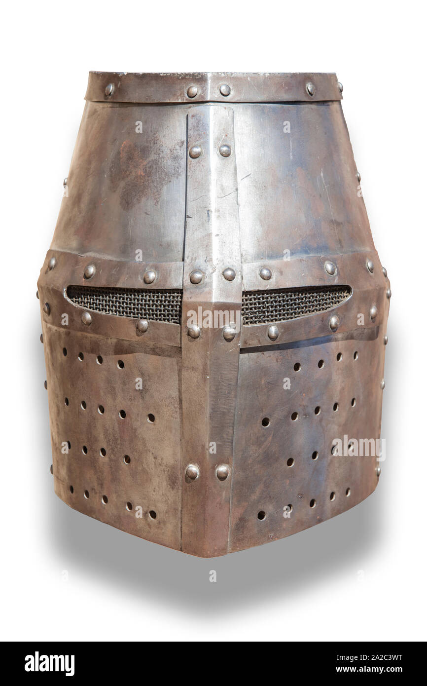 Christian Flach volle Helm, auch von maurischen Armeen während der Reconquista Periode verwendet, 11.-13. Jahrhundert Stockfoto
