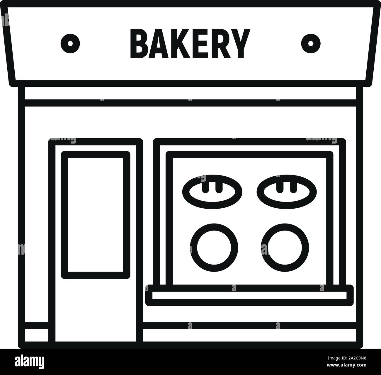 Bäckerei street shop Symbol. Übersicht Bäckerei street shop Vektor Symbol für Web Design auf weißem Hintergrund Stock Vektor