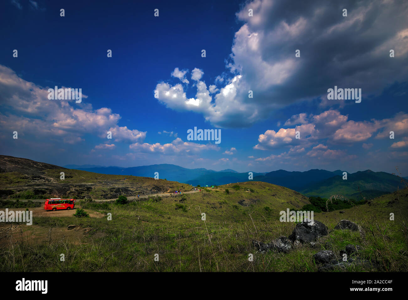 Wunderschöne Natur Hintergrund Querformat Ponmudi Kerala Stockfoto