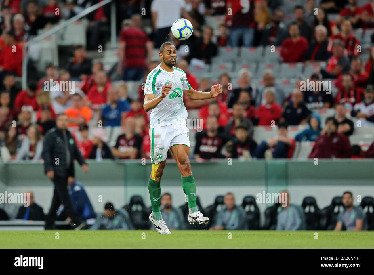 29. September 2019; Arena da baixada Stadium, Curitiba, Parana, Brasilien, brasilianische Serie ein Fußball, Atlético gegen Chapecoense, Douglas von Chapecoense Stockfoto