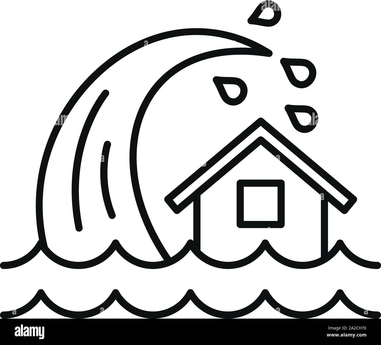 Tsunami Welle Symbol. Übersicht tsunami Welle vektor Symbol für Web Design auf weißem Hintergrund Stock Vektor