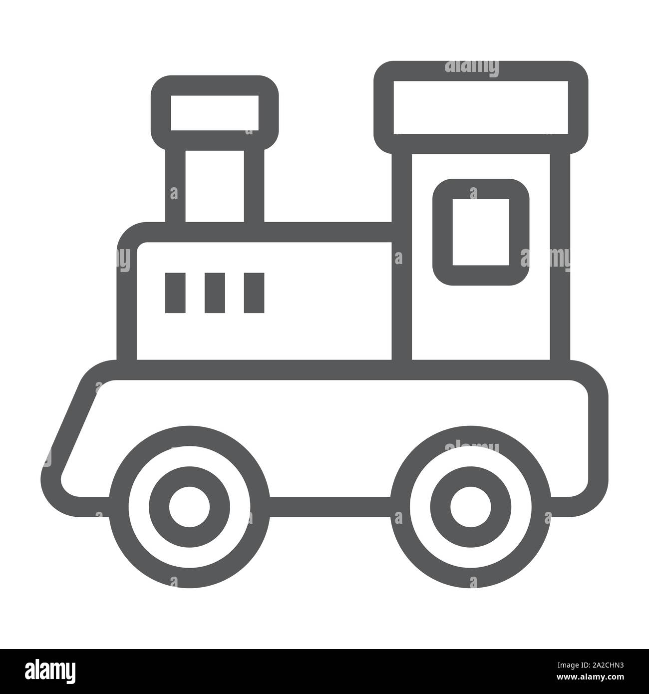 Zug Spielzeug Symbol Leitung, Kind und Eisenbahn, Lokomotive Zeichen, Vektorgrafiken, ein lineares Muster auf weißem Hintergrund Stock Vektor