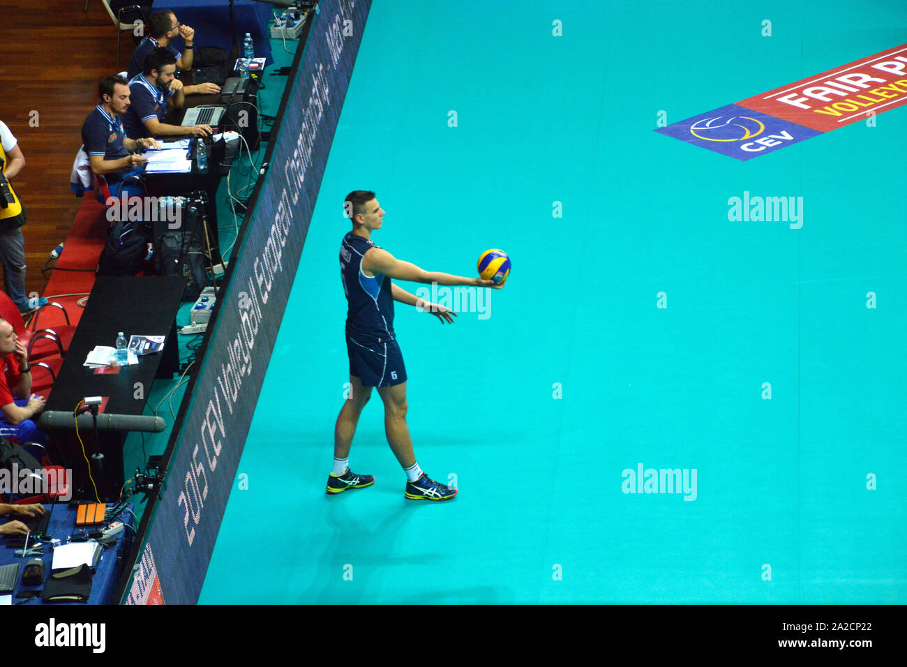 Italien, Volleyball, Italy-Russia übereinstimmen, Simone Giannelli Stockfoto