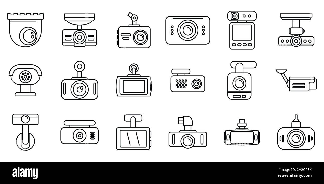 Digital DVR Symbole gesetzt. Übersicht digitale DVR Vector Icons für Web Design auf weißem Hintergrund Stock Vektor