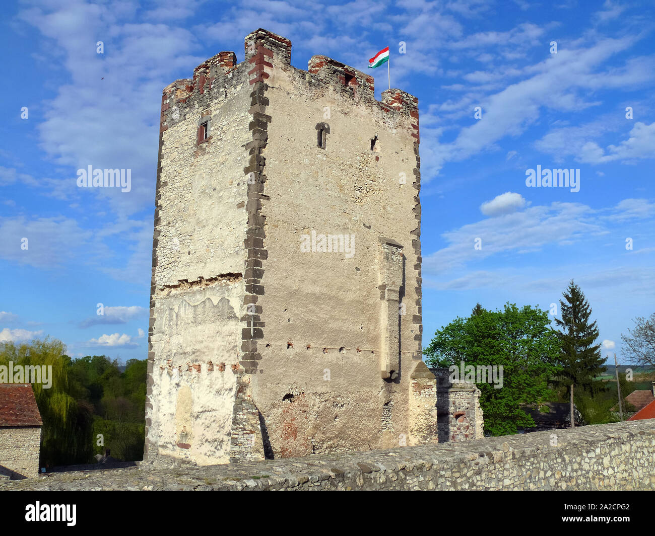 Burg Kinizsi oder Burg Nagyvázsony, Nagyvázsony, Kreis Veszprém, Ungarn, Magyarország, Europa Stockfoto