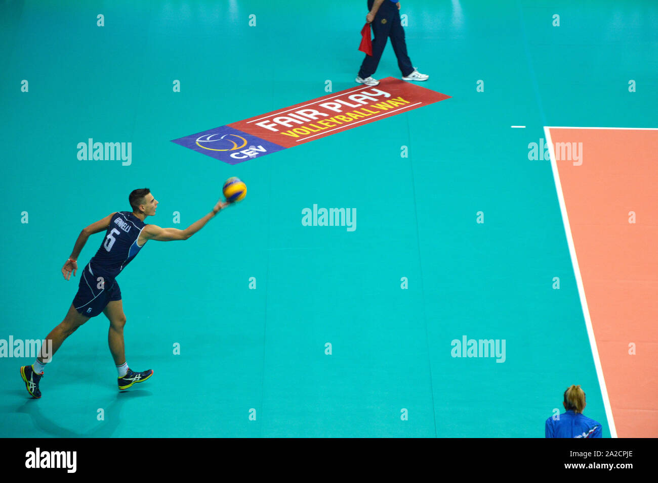 Italien, Volleyball, Italy-Russia übereinstimmen, Simone Giannelli Stockfoto