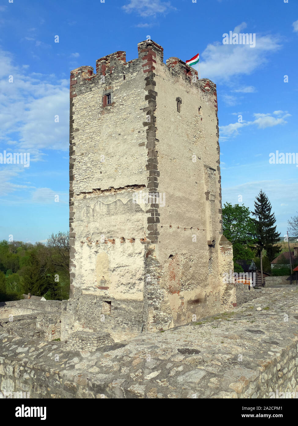 Burg Kinizsi oder Burg Nagyvázsony, Nagyvázsony, Kreis Veszprém, Ungarn, Magyarország, Europa Stockfoto