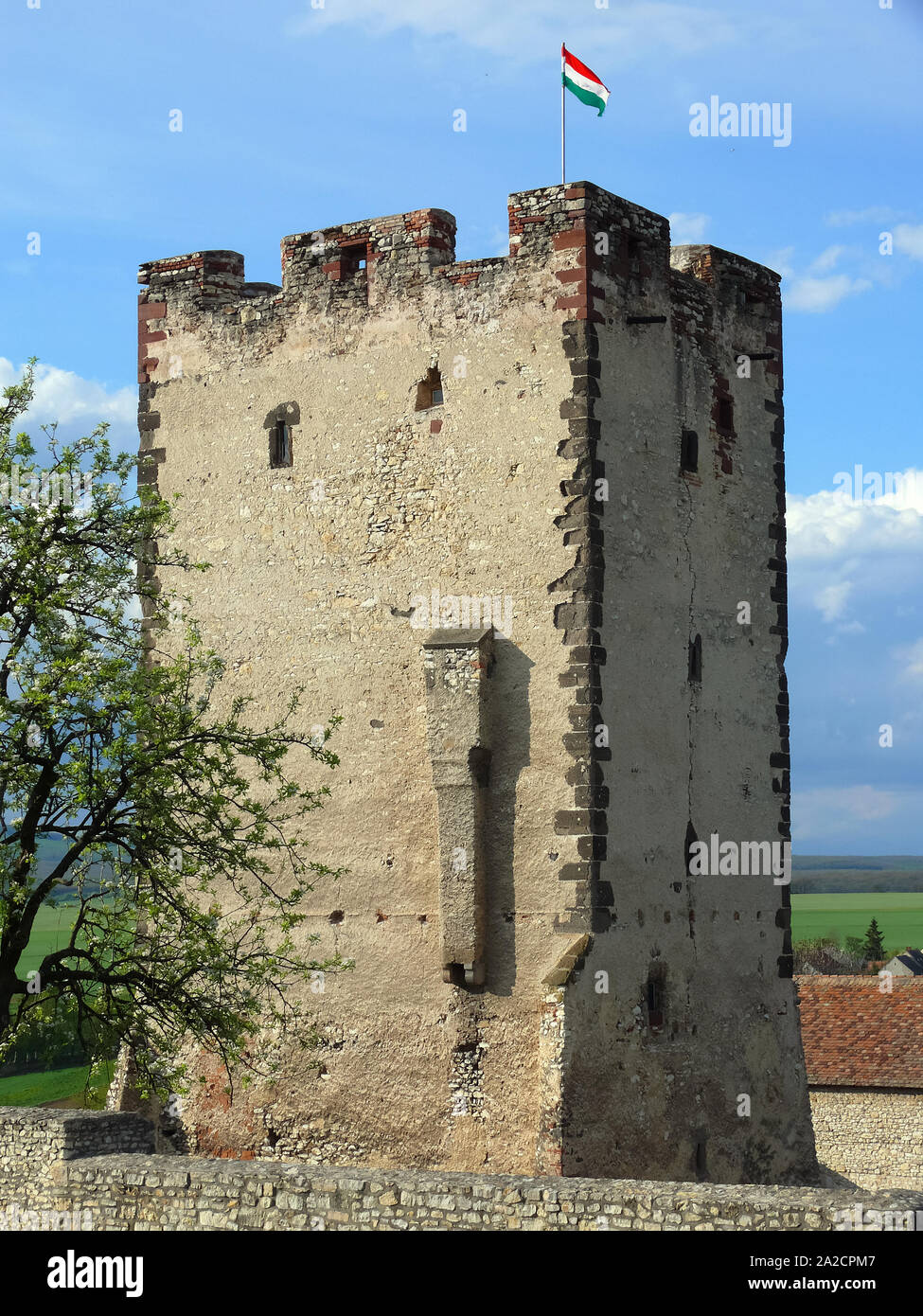 Burg Kinizsi oder Burg Nagyvázsony, Nagyvázsony, Kreis Veszprém, Ungarn, Magyarország, Europa Stockfoto