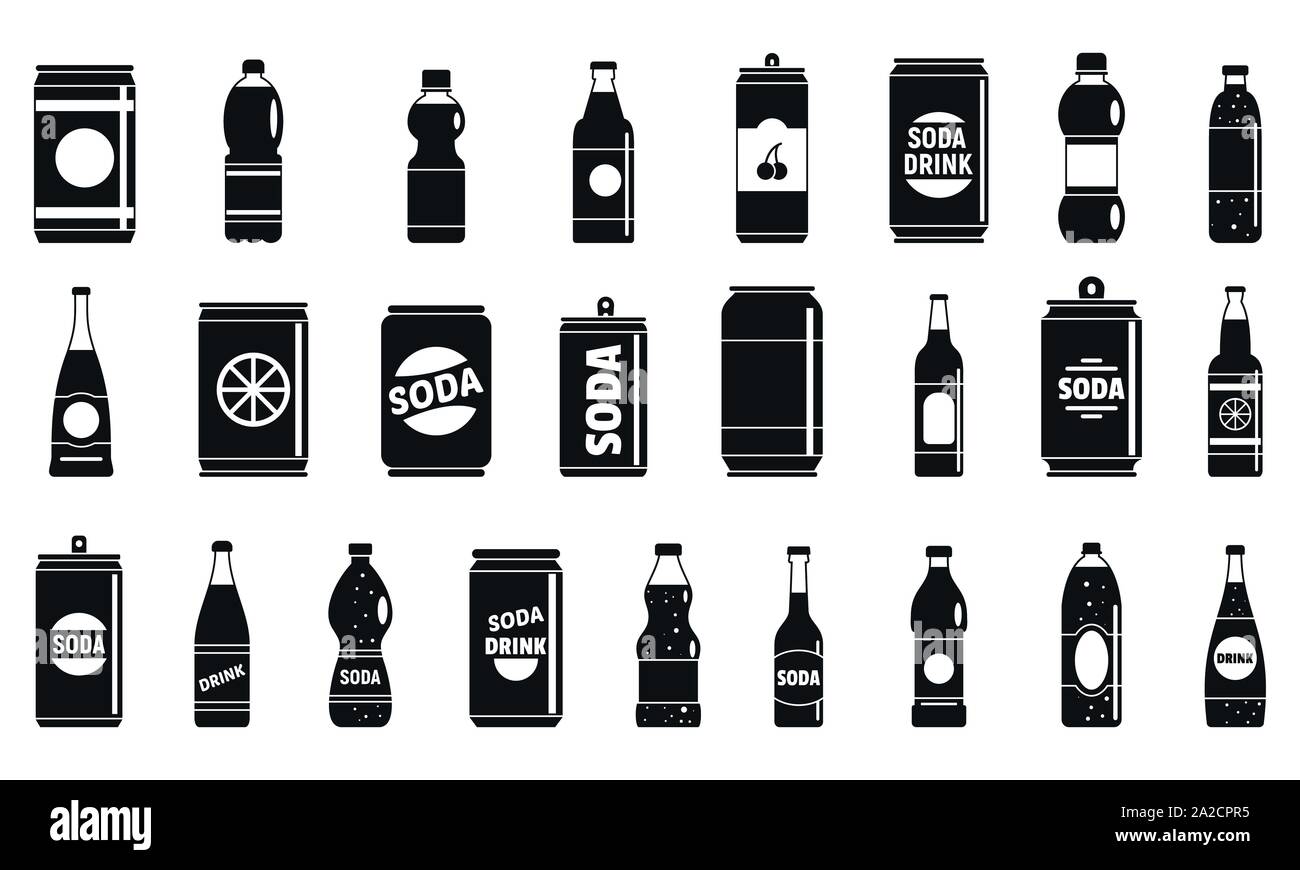 Soda drink Symbole gesetzt. Einfacher Satz von Soda drink Vector Icons für Web Design auf weißem Hintergrund Stock Vektor