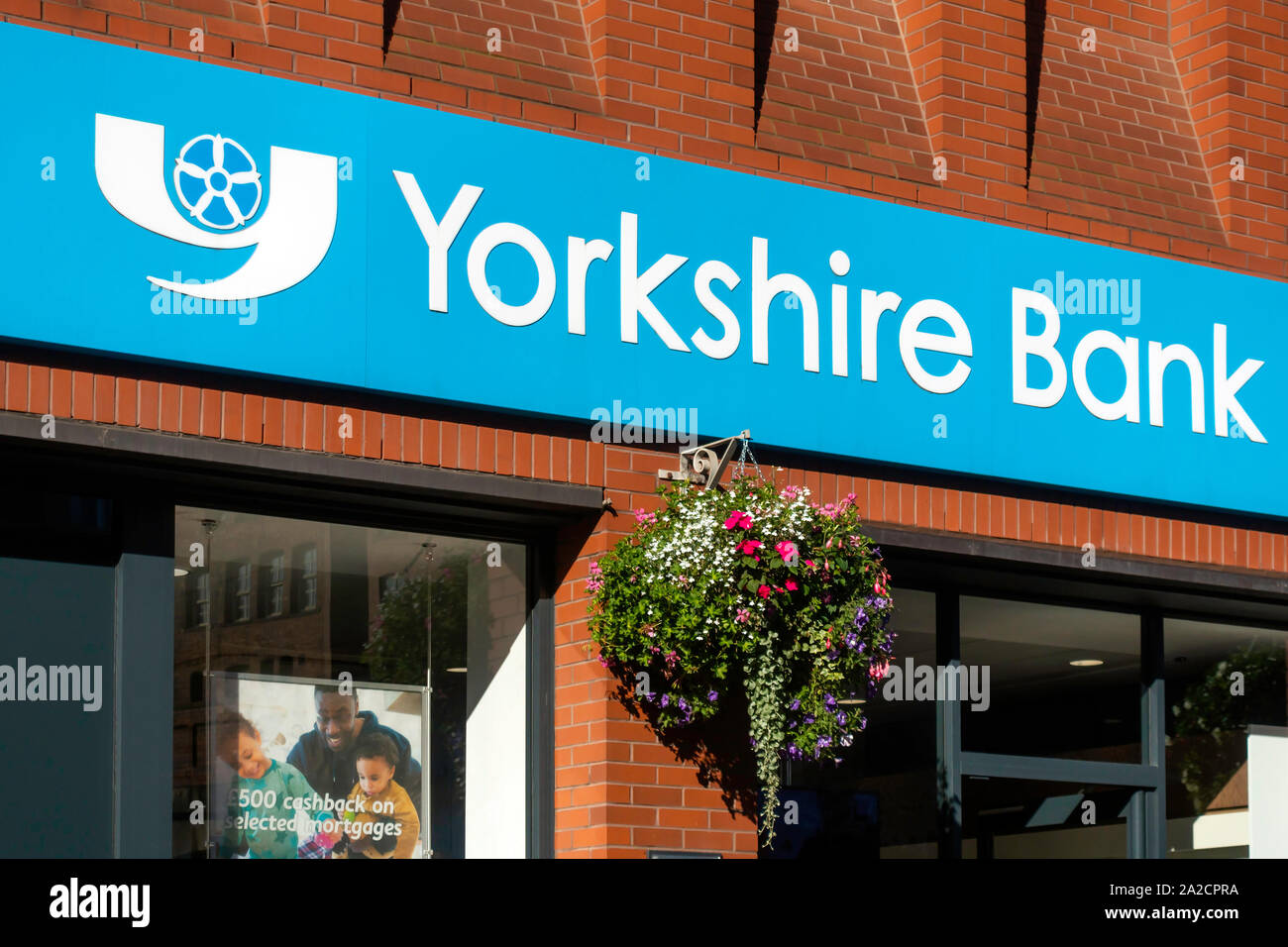 Schild an einer Stadt Zweig der Yorkshire Bank in Middlesbrough, Cleveland, England Großbritannien Stockfoto