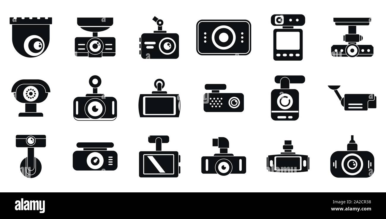 DVR Kamera Symbole gesetzt. Einfache DVR Kamera Vector Icons für Web Design auf weißem Hintergrund Stock Vektor