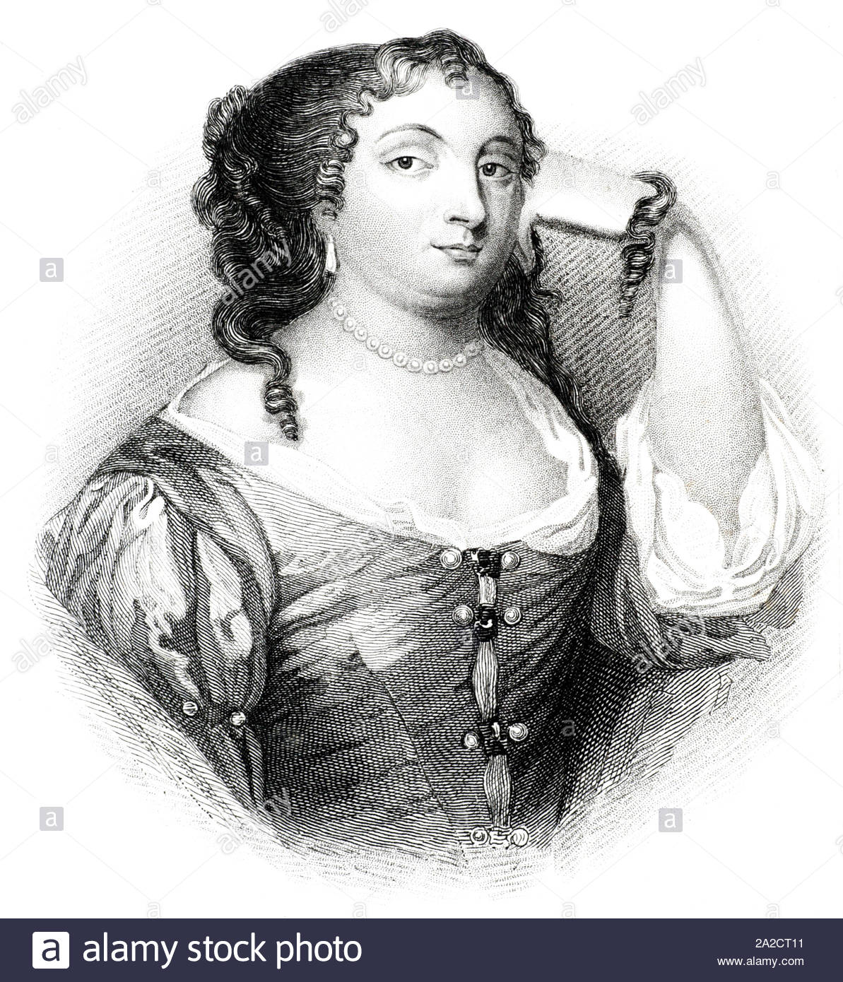 Anne Hyde Porträt, 1637 - 1671, war Herzogin von York und Albany als die erste Frau von James Herzog von York, dem späteren König Jakob II., vintage Abbildung von 1850 Stockfoto