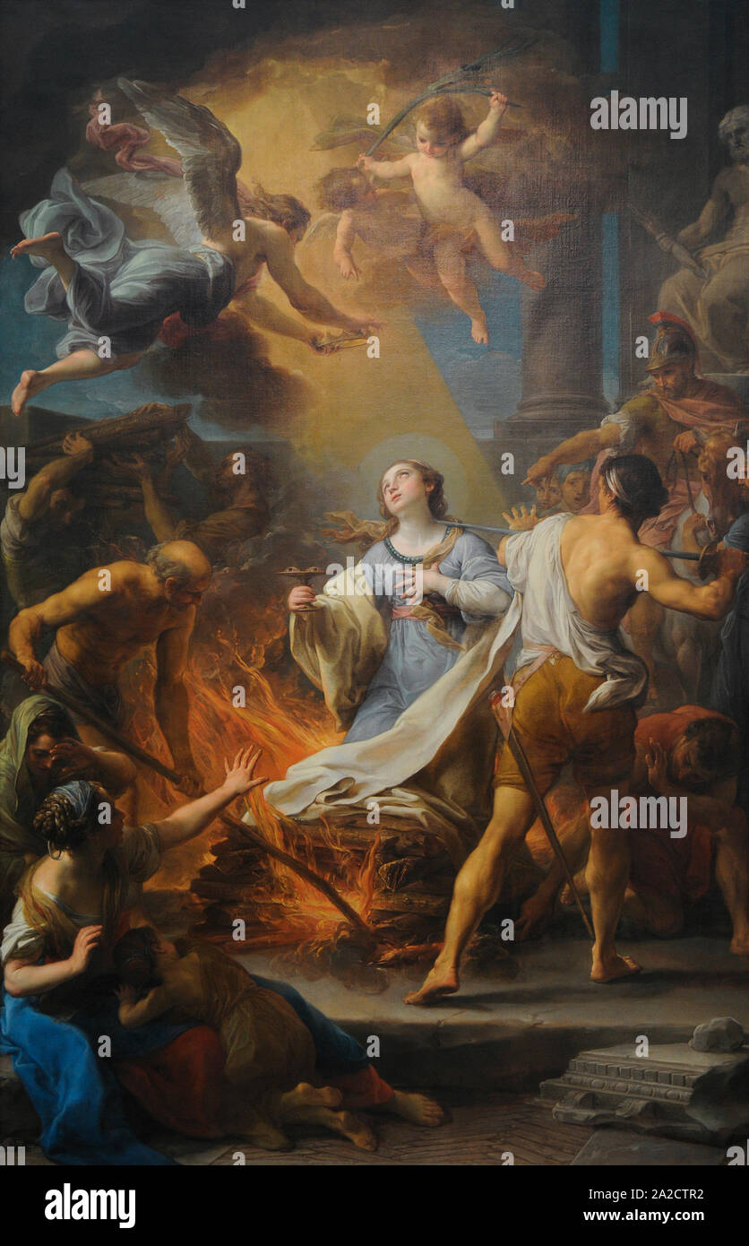 Pompeo Batoni (1708-1787). Italienischer Maler. Das Martyrium des Heiligen Lucy, 1759. San Fernando Königliche Akademie der Schönen Künste in Madrid. Spanien. Stockfoto