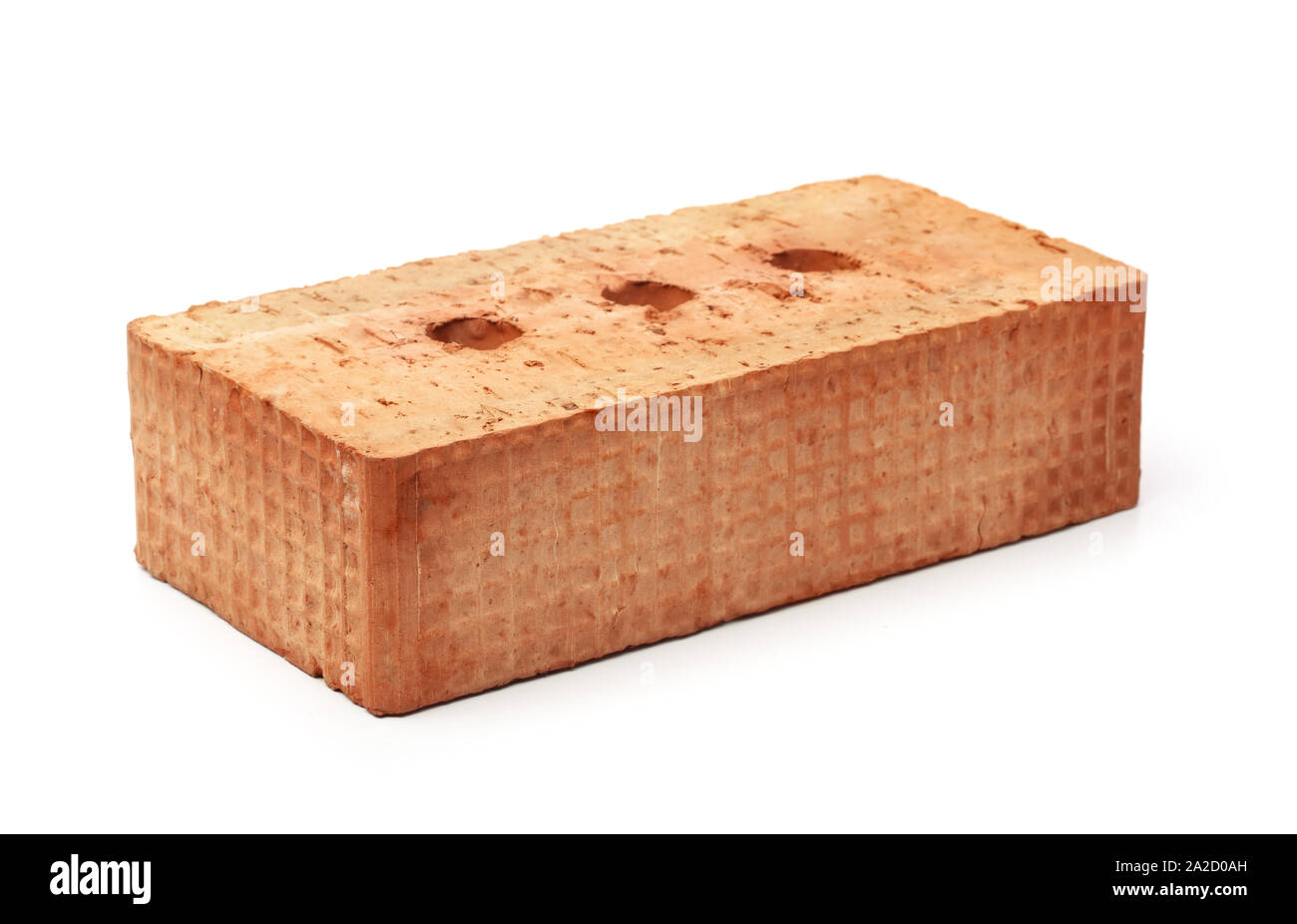 Rote rauhe keramischen Ziegeln isoliert auf weißem Stockfoto