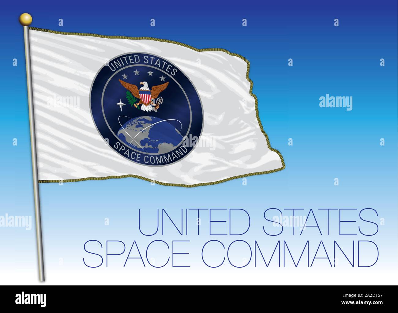 United States Space Command Flagge, USA Stock Vektor