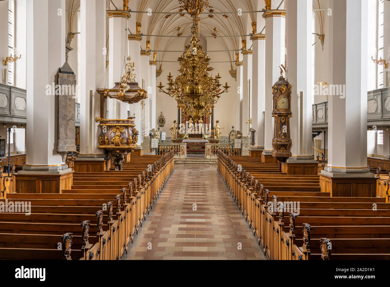 Der runde Turm Trinitatis Kirche innere Heiligtum in Kopenhagen, Dänemark. Stockfoto