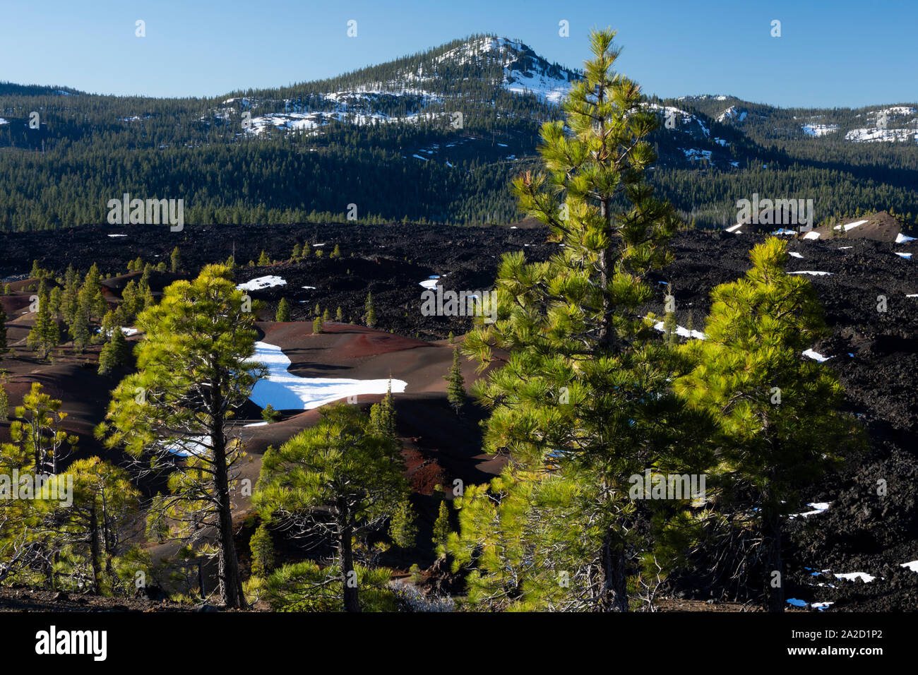 Blick auf die Berge im Winter, Lassen Volcanic National Park, Kalifornien, USA Stockfoto